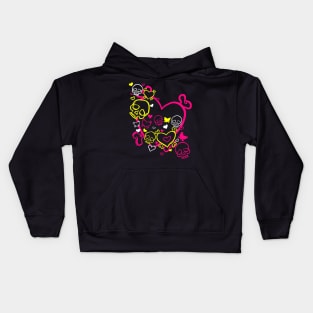 Heart Skull Swirl (Light Version) Kids Hoodie